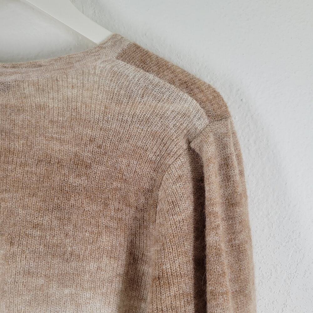 Madewell Alpaca Blend Sweater Womens Large Beige Spacedye Fawn V Neck - Picture 6 of 10